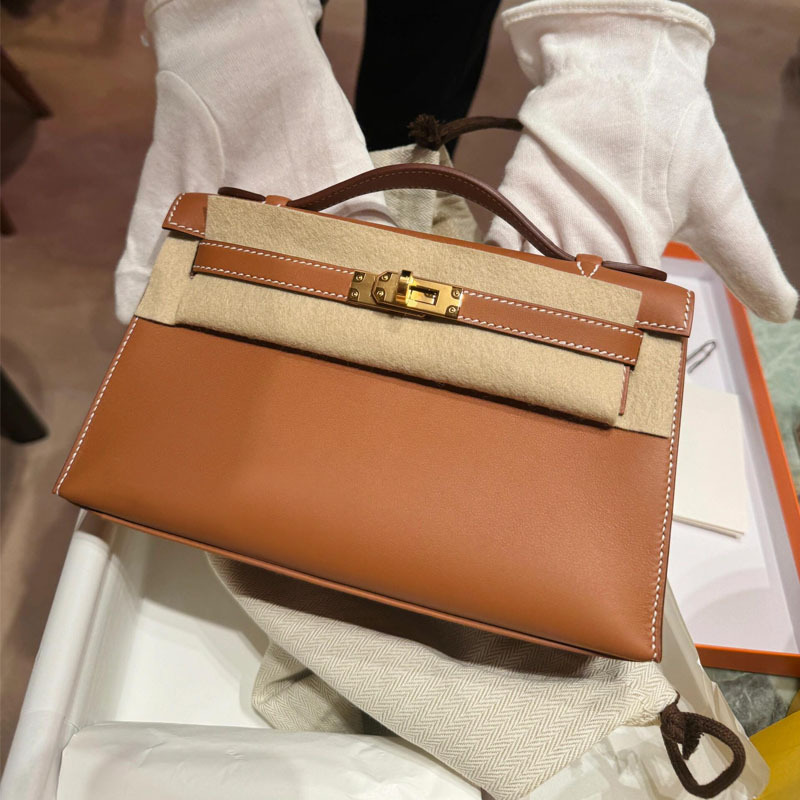 2026 Handmade Wax Thread Kelly Bag Mini First Generation Swift Cowhide Ep Leather Genuine Leather Women's Handbag Versatile Bag