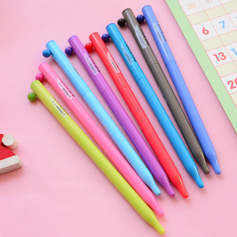 Korean Stationery Spot Stone DS-032 Small Pearl Middle Sex Pen 0 5MM 5MM Creative By Moving Adorable Pen Color Water-based Pen