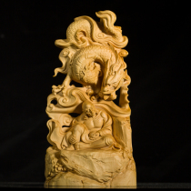 Lobular boxwood wood carving crafts ornaments Dragon Rohan Buddha wooden man playing hand pieces townhouse to ward off evil spirits