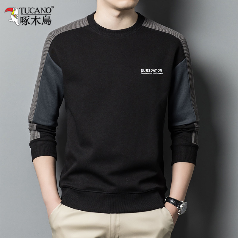 Woodpecker high - end men long - sleeved t - shirt suit 2022 autumn and winter new casual coat men's clothes