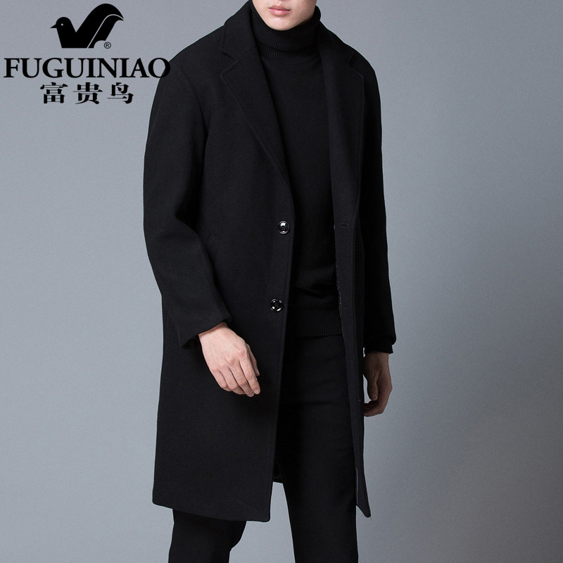 Rich Expensive Bird Special Cabinet Big Card Cashmere for long version Business Little West suit jacket wool fur The big coat man
