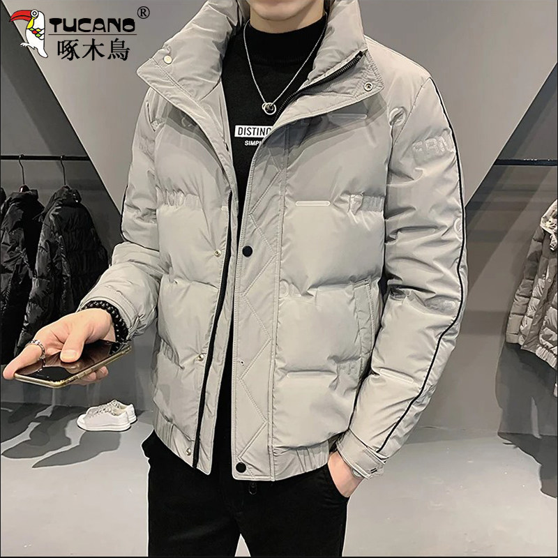 Woodpecker official men's down jacket winter new stand-up collar high-end casual thick white duck down jacket for men