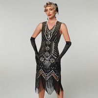 1920 Gatsby retro sequined tassel dress toast dress banquet party dress skirt sparkling dance skirt