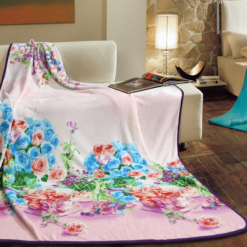 Fuanna Flannel Blanket Bed Linen Quilt Winter Thin office Air-conditioned Afternoon Nap Blanket Students Mat bed blankets