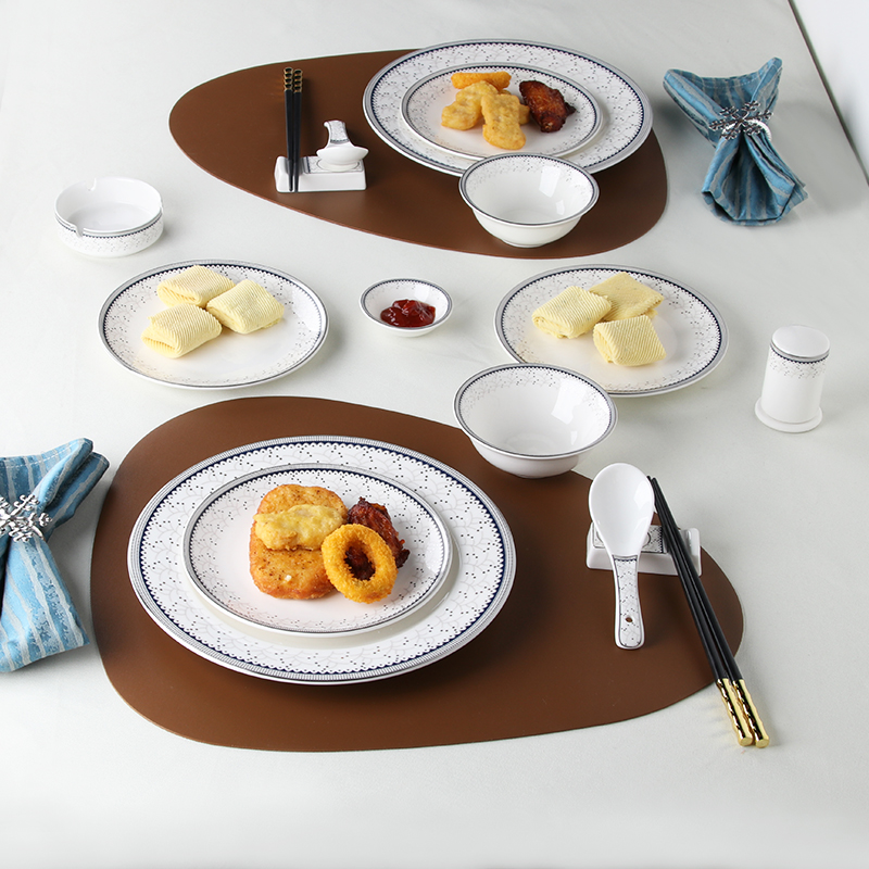 Simple elliptic triangle pu pad thickening leather anti-slip insulation West cup cup cup cup cup cup cup cup cup cup mat