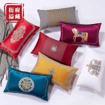 Simulation silk embroidery light luxury model house decoration tiger head Leopard pillow waist bee American cushion back waist pillow