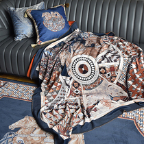 High-end American light luxury blanket travel blanket towel cover blanket summer cool flannel thick warm leisure blanket