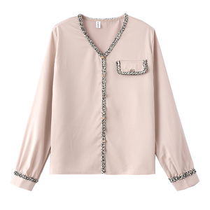 ins春秋款高贵气质雪纺衫