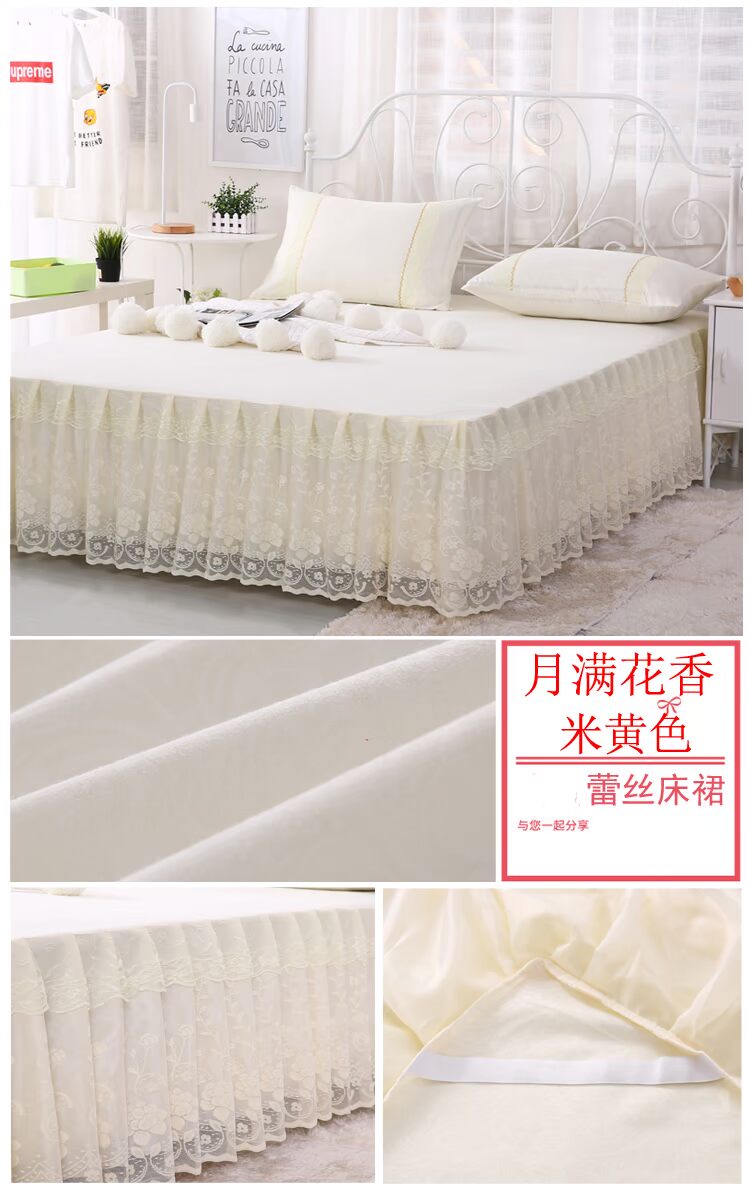 Summer giường váy ren trong khăn trải giường một mảnh 1.8x2.0 * 2,2m 1,5m Simmons bảo vệ nệm bìa trượt - Váy Petti ga giường viền ren
