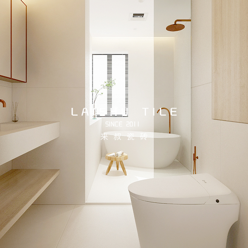 Come uncles modern Pole minimalist Silence 60120 Micro Cement Tiles Living-room Make-up Room Kitchen Milk White Floor Brick