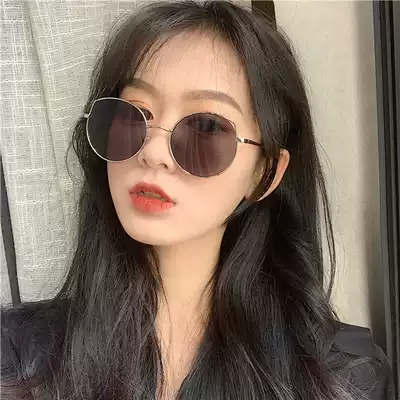 Sunglasses female 2021 New Tide cat eyes round face big face thin retro Harajuku wind Net red street shot sunglasses men