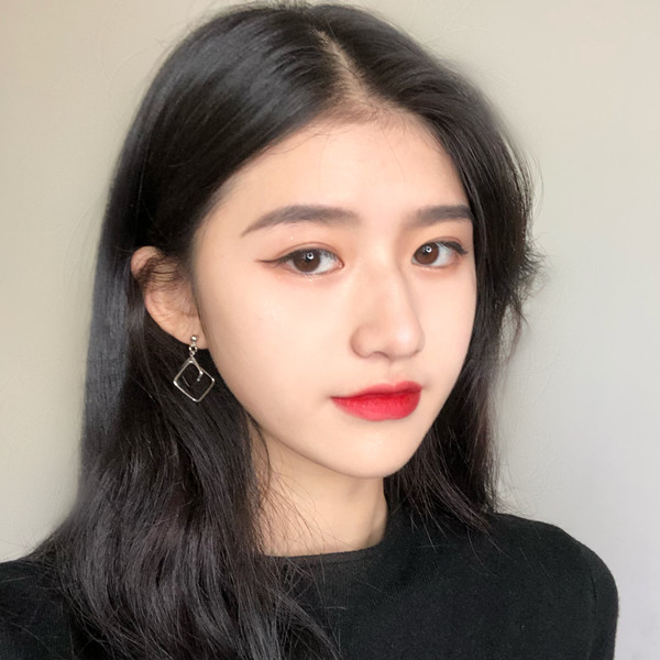 Korean sterling silver cold wind square mosaic earrings femininity simple wild 2021 new fashion net red earrings