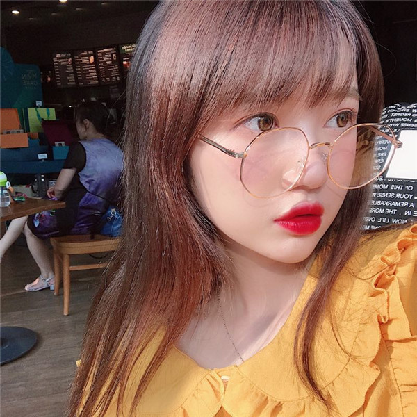Kính gọng kính nữ phiên bản Hàn Quốc mặt tròn mỏng manh retro cá tính đường phố đơn giản phẳng gương kính gọng kính sinh viên mạng đỏ kính mát nam