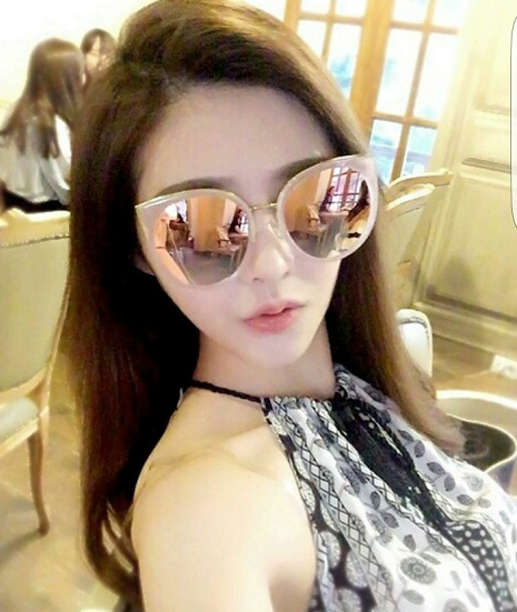Kính râm mới 2017 nữ cá tính Hàn Quốc thời trang đơn giản mặt tròn mặt vuông chống tia cực tím kính râm retro
