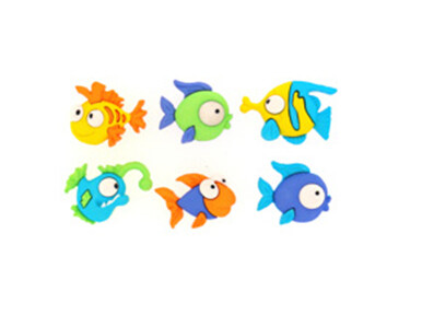 USA Dress It Up Imported modeling buckle color small fish-shaped button baby sweater button BT6952