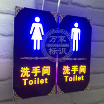 Luminous mens and womens bathroom signs acrylic bathroom signs with lights toilet door signs tips etc