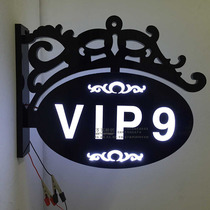 Double-sided side hanging luminous door number High-end hotel hotel beauty salon with light door number box acrylic customization