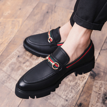 Fall Hairstylist leather shoes Mens thick bottom pointed Han version Tide Shoes Ingléen Youth Trend Fashion 100 Hitchhiking Nightclub Mens Shoes