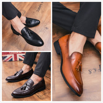 Summer Bullock Stream Sumen shoes breathable men Inlen Pointed Casual Shoes Korean version Boomers Foot Pedal Small Leather Shoes Man