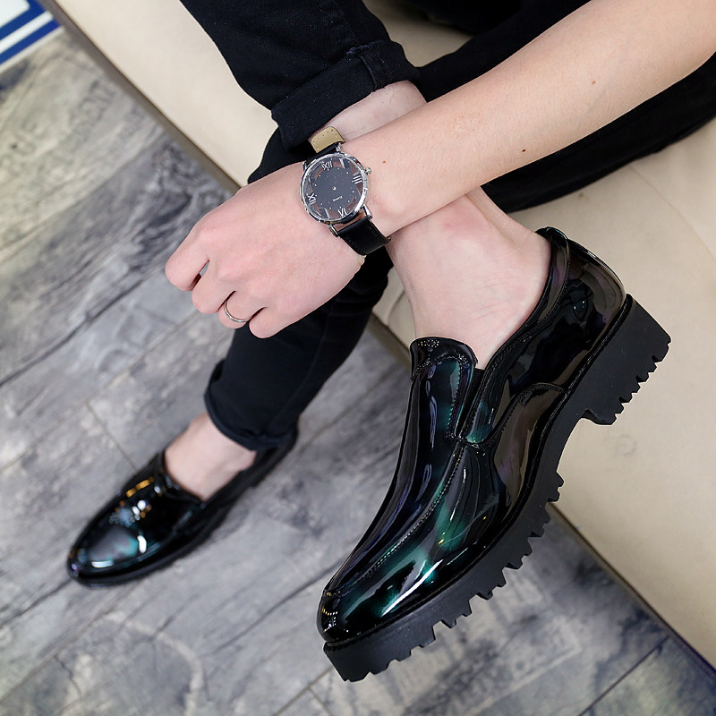 Men Fashion Trends Nightclub 100 Hitchhiking Men's Shoes Youth Inglées Casual Han Typological stylist Thick Underpointed Leather Shoes