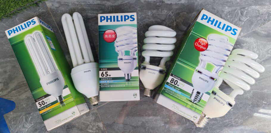Philips Energy Saving Lamp Spiral 65W80WE40 White Daylight High Power 4U straight tube 50WE27 warm light