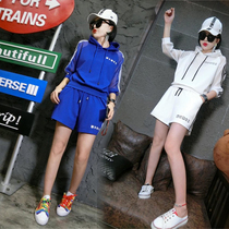 Lady 21 Summer Fashion Casual Sports Suit 70% Lace Short Sleeve Shorts Even Cap Two Sets Trend Slim