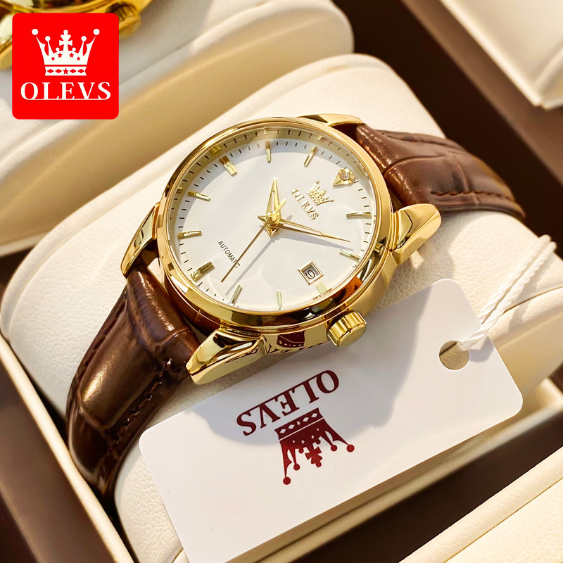 Swiss Official Flagship Genuine Rolex Watch for Women, Fully Automatic Mechanical Watch, Waterproof, Luminous, Genuine Leather, Trendy and Elegant