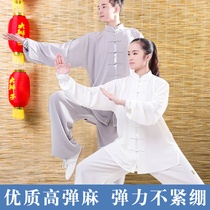 Big braids Tai chi suit High elastic hemp female tai chi performance suit Competition suit Summer practice suit suit mens morning exercise