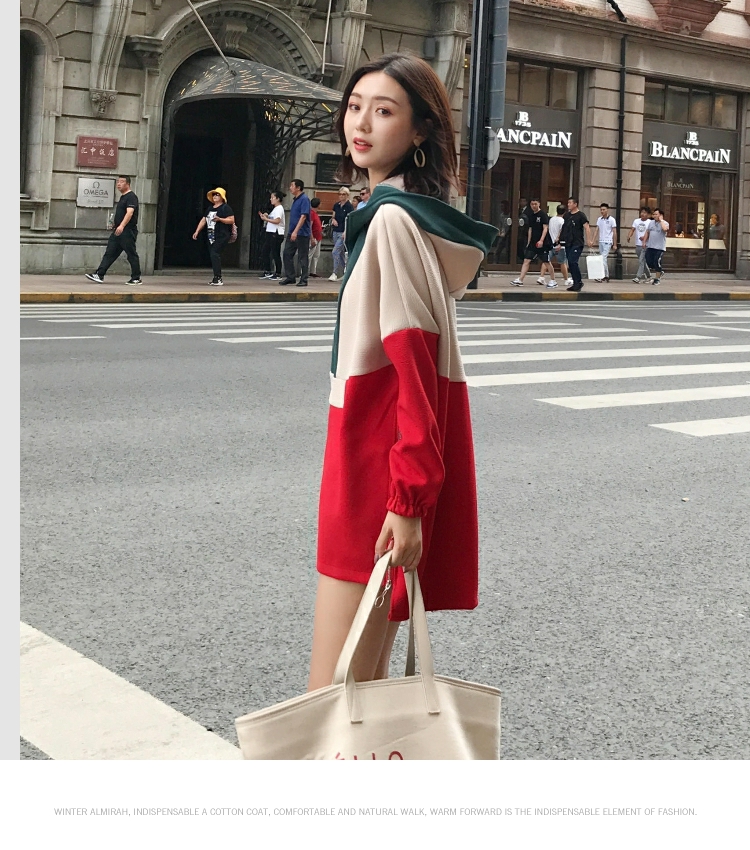 Phụ nữ mang thai mùa thu phù hợp với người mẫu thời trang 2018 mùa xuân mới Phụ nữ mang thai áo len nữ mùa thu và quần áo mùa đông mẹ hai mảnh đầm bầu dự tiệc cao cấp