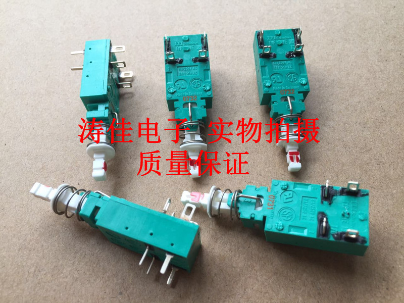 Imported French Itt Self-Locking Switch, Original Silver Alloy Contacts, Power Switch, 6A250V Push Button Switch