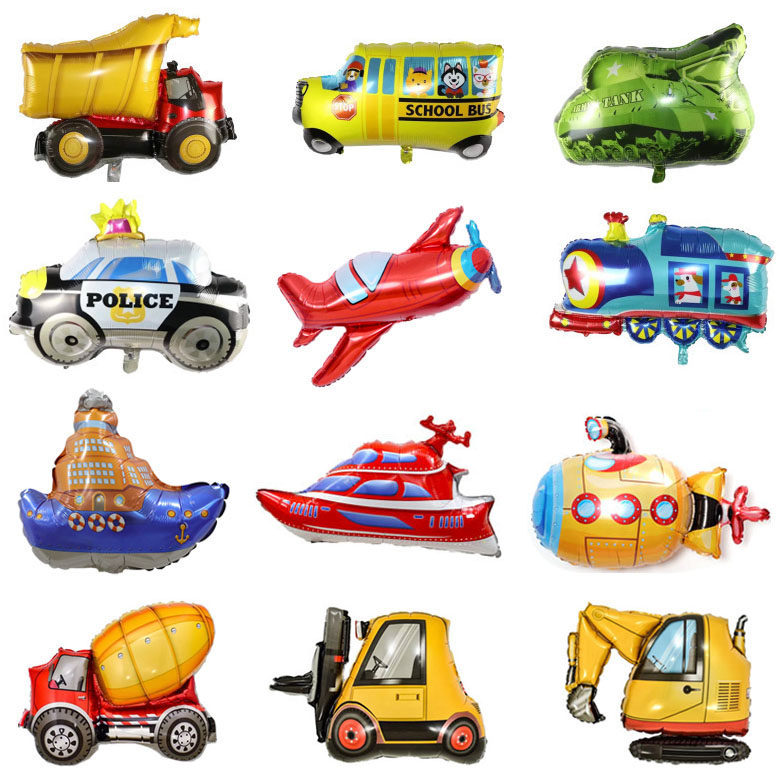 Train vehicle train cartoon aluminum film balloon boyboy boy baby birthday party decoration