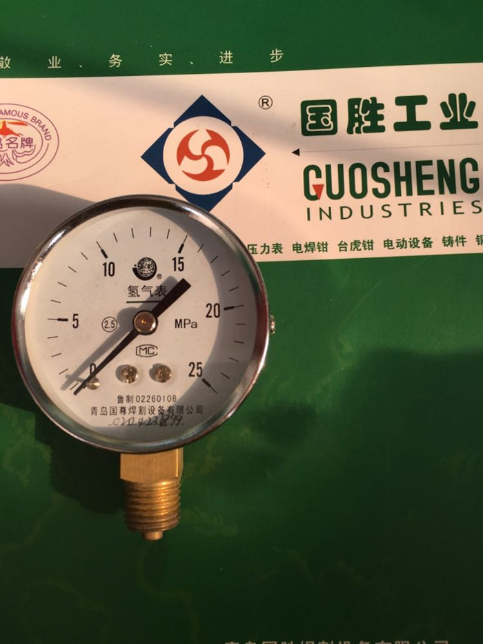 Hydrogen gauge head Hydrogen pressure reducer gauge head Hydrogen high and low pressure gauge 0~25MPA 0~0 6MPA Qingdao Guosheng