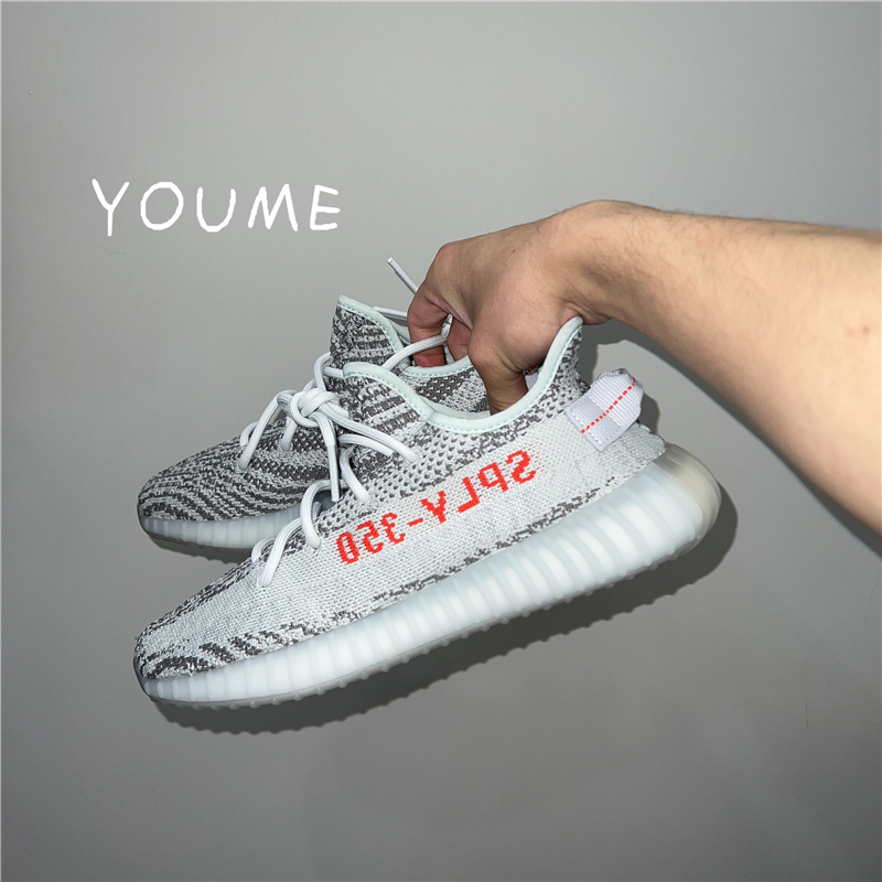 Adidas Yeezy 350 V2 Flammable Ice Ice Blue Zebra Coconut 350 Running Casual Shoes B37571