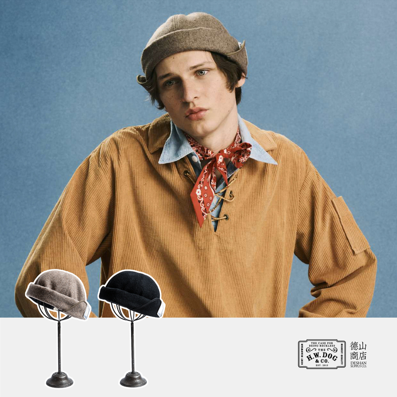 One Hat, Multiple Wears, Unlock Three Vintage Styles H.W.Dog Crown Fisherman Hat Melton Wool Autumn/Winter