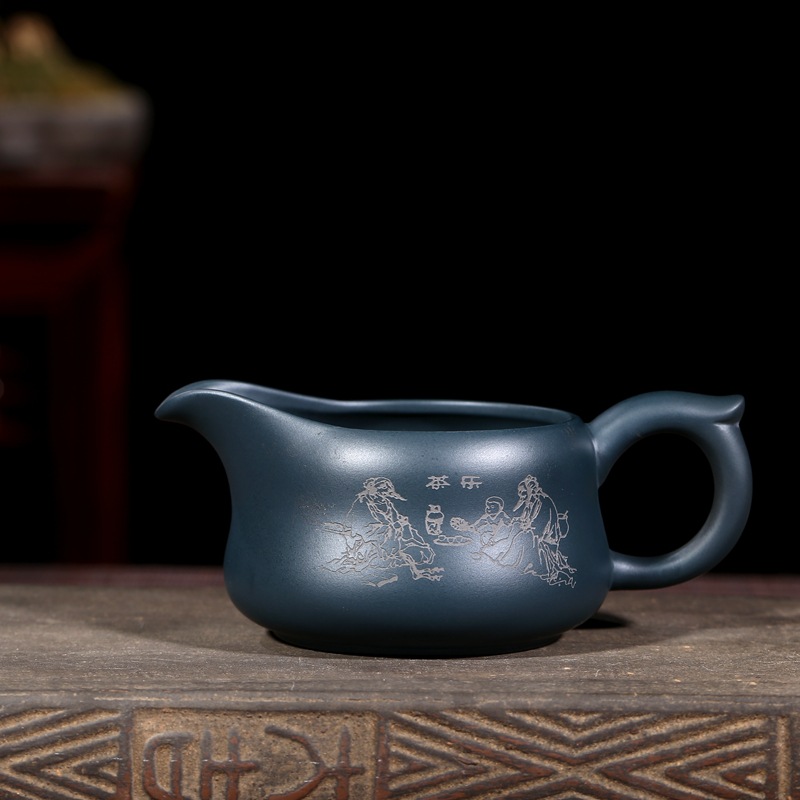 Yixing Purple Sand Pot Strength Full Handmade Original Mine Sky Blue Clay Fair Cup Home Korn Tea Furniture Engraving Sketching Kit