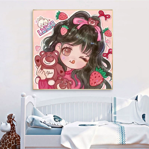 Мультяшная клубника для спальни, DIY, инкрустировано бриллиантами, коллекция 2023