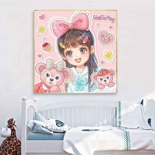 2023 Новая звезда мультфильмов Делу Даймонд живопись аниме девочка спальня полная алмаза -кросс -штифт детей рука -сделана