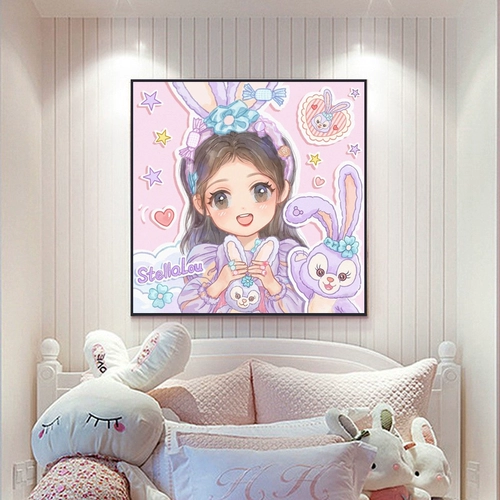 2023 Новая звезда мультфильмов Делу Даймонд живопись аниме девочка спальня полная алмаза -кросс -штифт детей рука -сделана