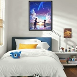 Новый полный бриллиантовый мультфильм рисовать бриллиантовые аниме -пару, ваше имя детская спальня паста бриллиантовые кросс -строчки