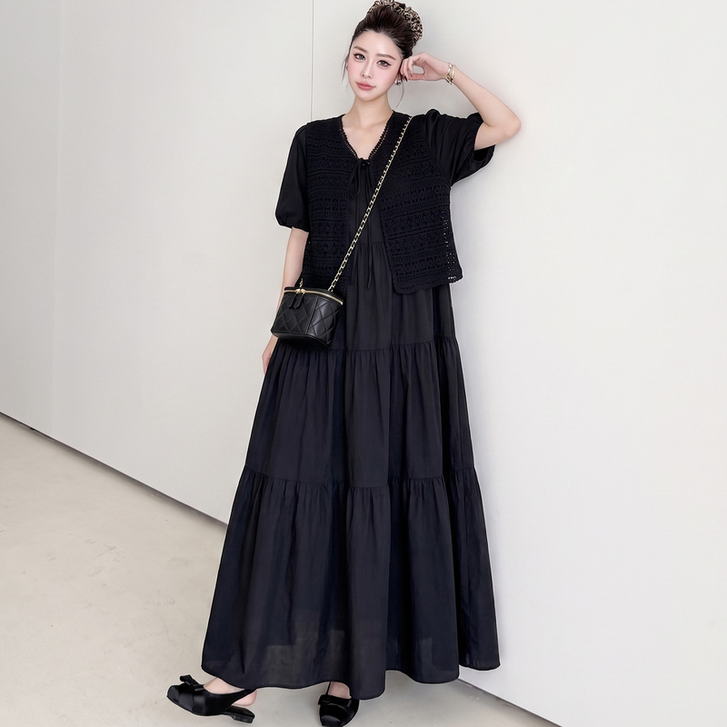 Stylish Maternity Wear for Women, Suitable for Summer Wear, 2026 New Style Pregnancy Dress, Plus Size 100kg Black Stylish Maternity Wear for Women, Suitable for Summer Wear, 2026 New Style Pregnancy Dress, Plus Size 100kg Black