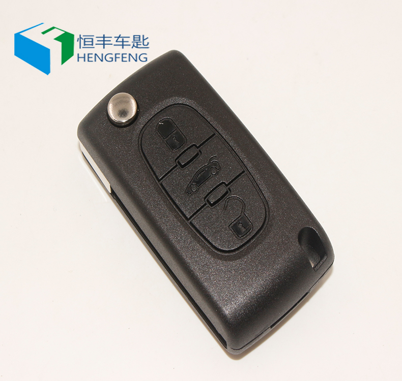 Peugeot Two key three keys original car folding remote control key replacement housing