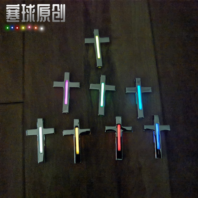 Creative men's cross pendant tritium trachea tritium tritium lamp tritium keychain 25 years self-illuminating cross model