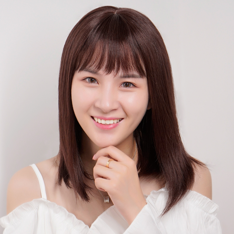 Wig woman long hair natural full head 40-year-old young mom real hair sets round face bald bald full real person fake hair