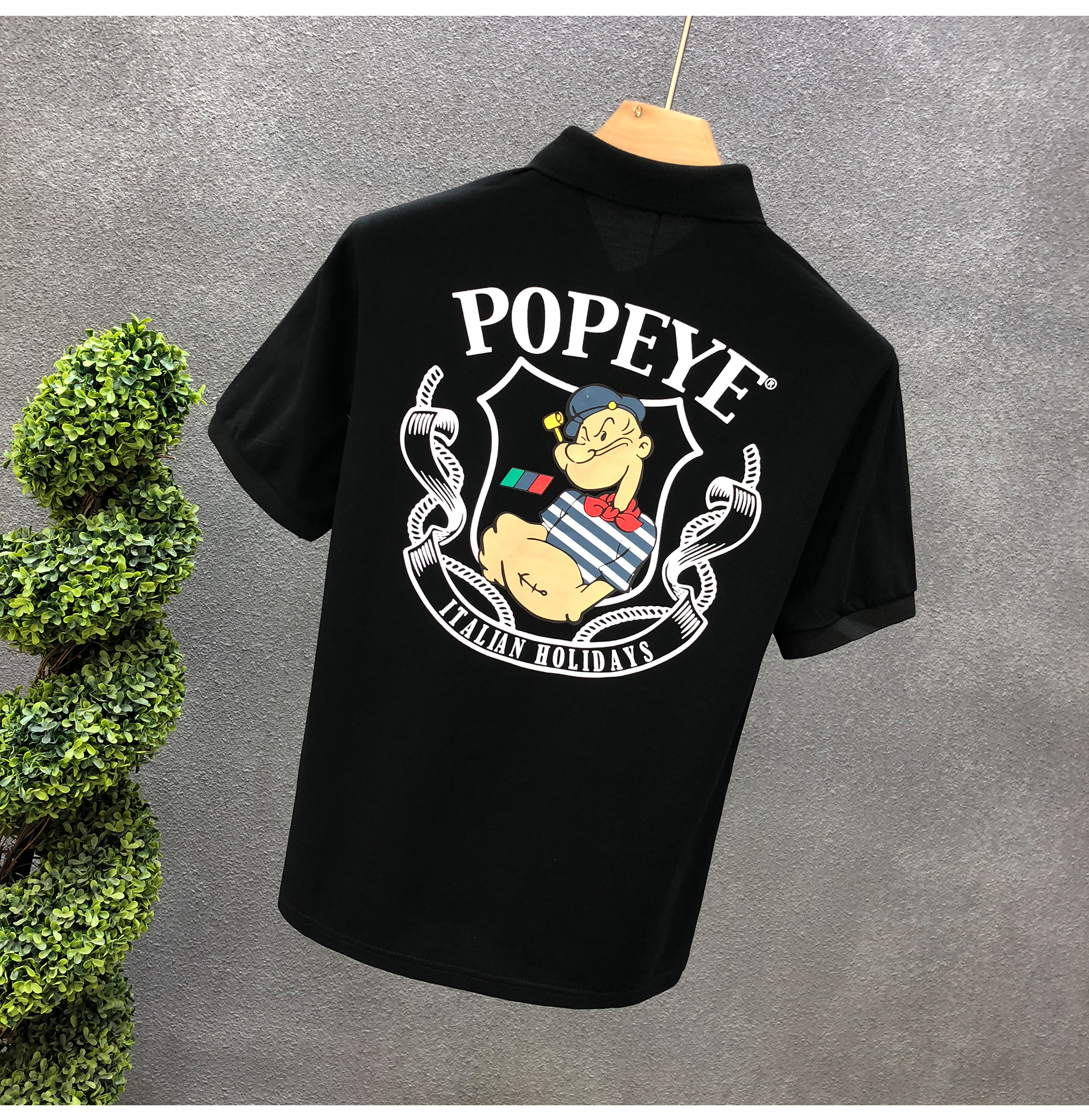 Cartoon printed Polo shirt, t-shirt, trendy brand, youth 2023 summer new men's short collar and half sleeved_voghion.com