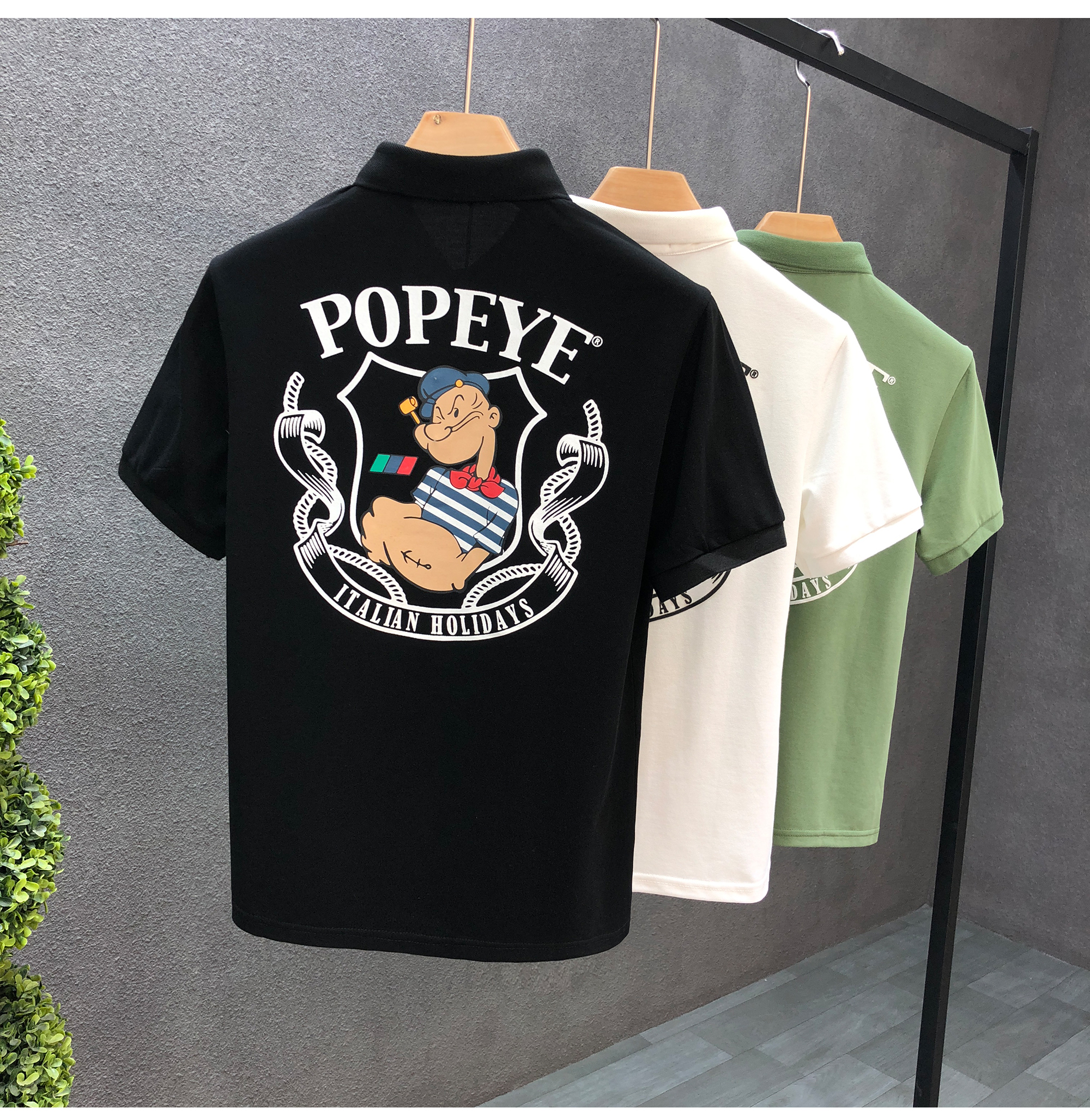 Cartoon printed Polo shirt, t-shirt, trendy brand, youth 2023 summer new men's short collar and half sleeved_voghion.com