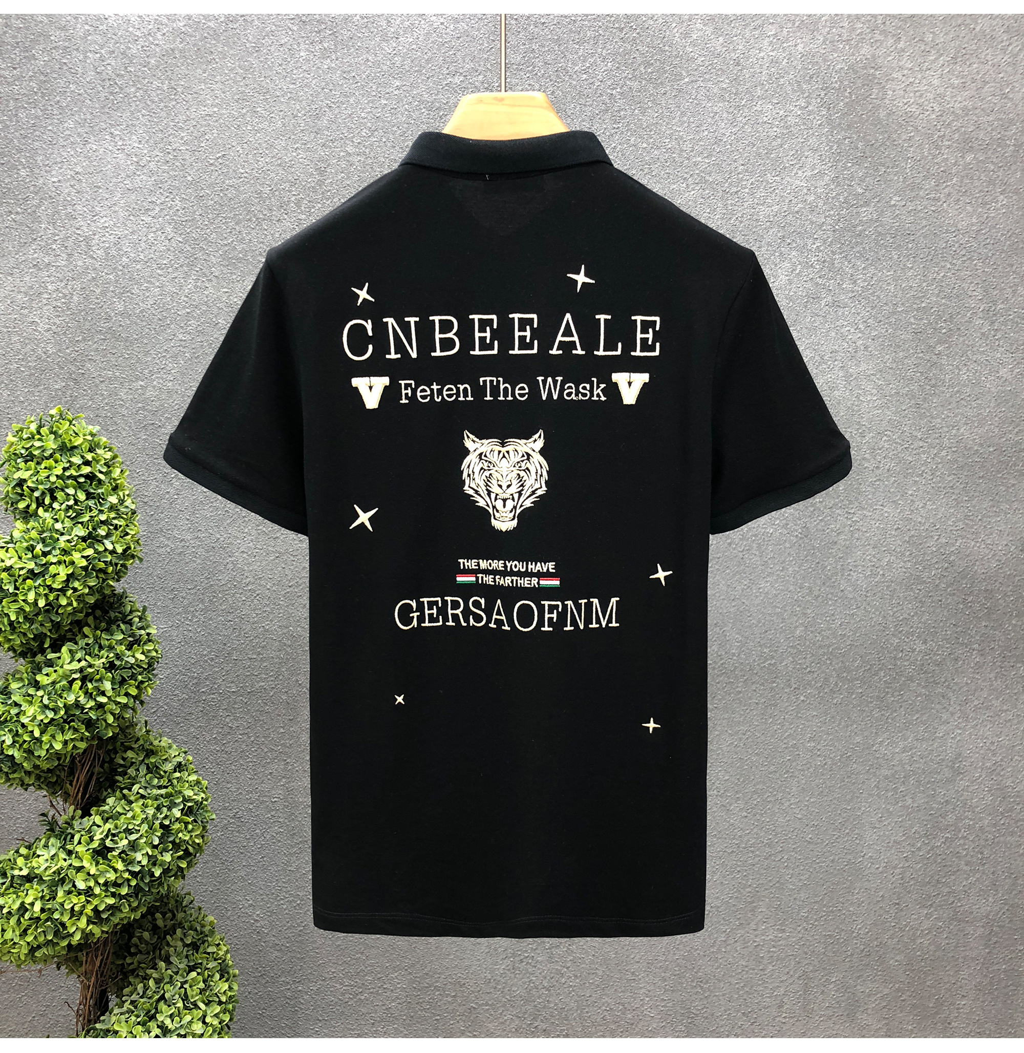 Gesticktes Hemd mit Polokragen, trendiges Sommer-T-Shirt für Herren, lässiges Kurzarmshirt, vielseitiges Halbarmshirt_voghion.com