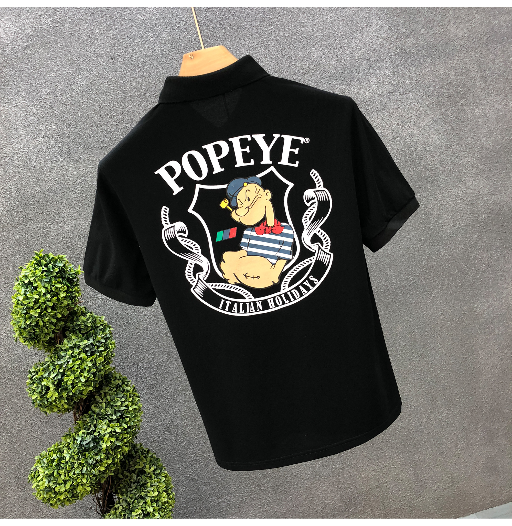 Cartoon printed Polo shirt, t-shirt, trendy brand, youth 2023 summer new men's short collar and half sleeved_voghion.com