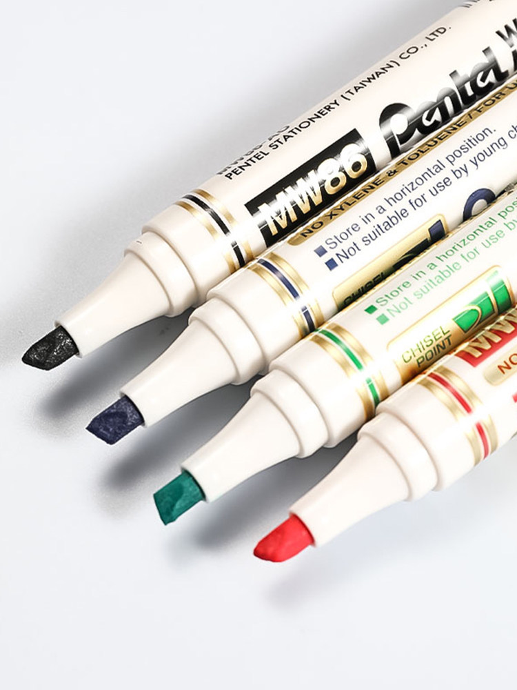 PENTEL PENTEL PENTEL MW86 PINGTOU 워터 세그먼트 펜은 쉽게 쓰고 화이트 보드 펜 4.5MM를 지우기 쉽습니다.