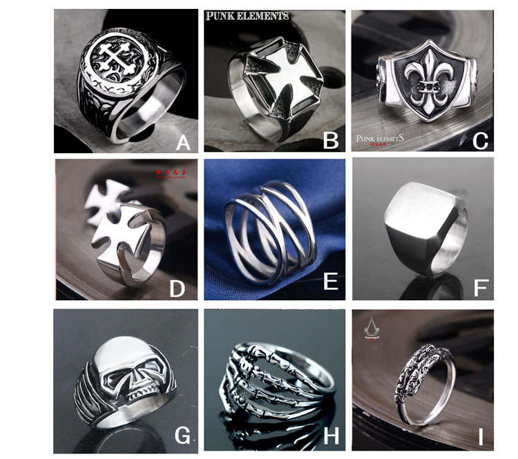 Bague homme PUNK ELEMENTS en Acier au titane - Ref 3088117 Image 9