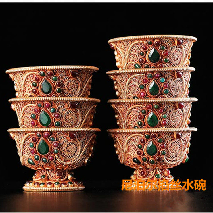 Nepalese water bowl Handmade filigree water bowl
